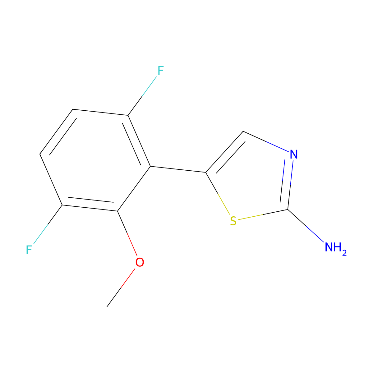 5-(3,6-Difluoro-2-methoxyphenyl)thiazol-2-amine molecular structure, CAS 1876680-32-8