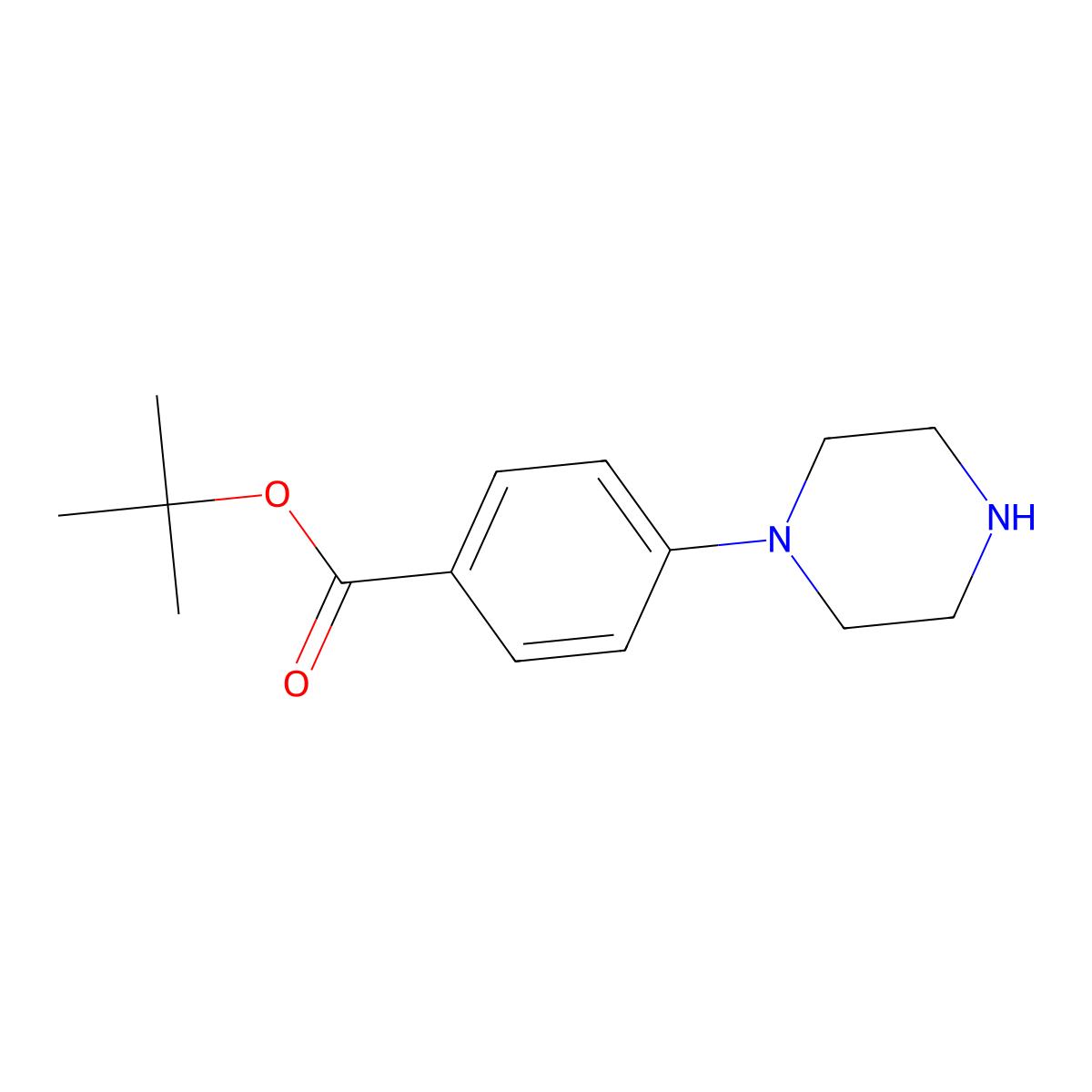 tert-Butyl 4-(piperazin-1-yl)benzoate molecular structure, CAS 187669-28-9