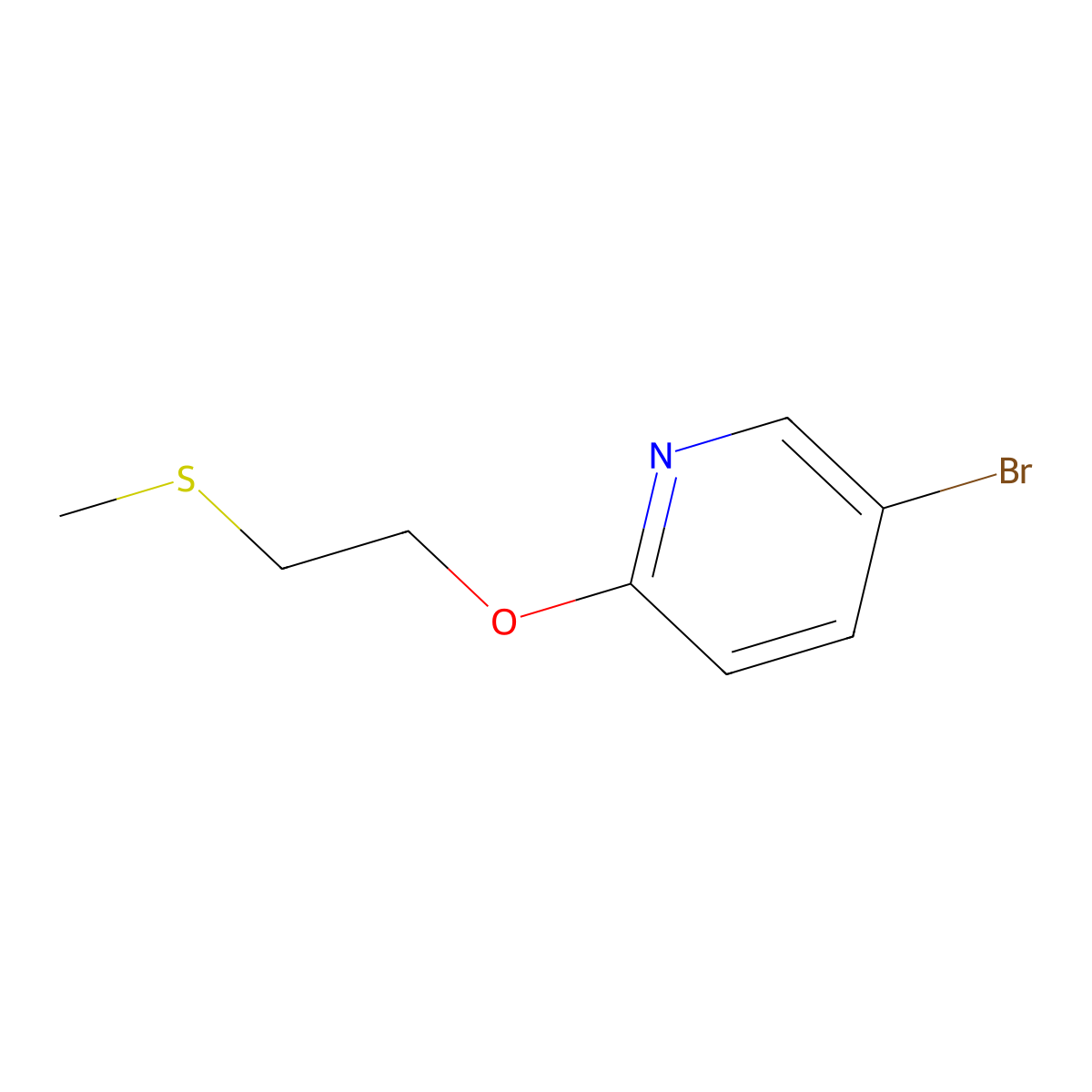5-Bromo-2-(2-(methylthio)ethoxy)pyridine molecular structure, CAS 1876713-84-6