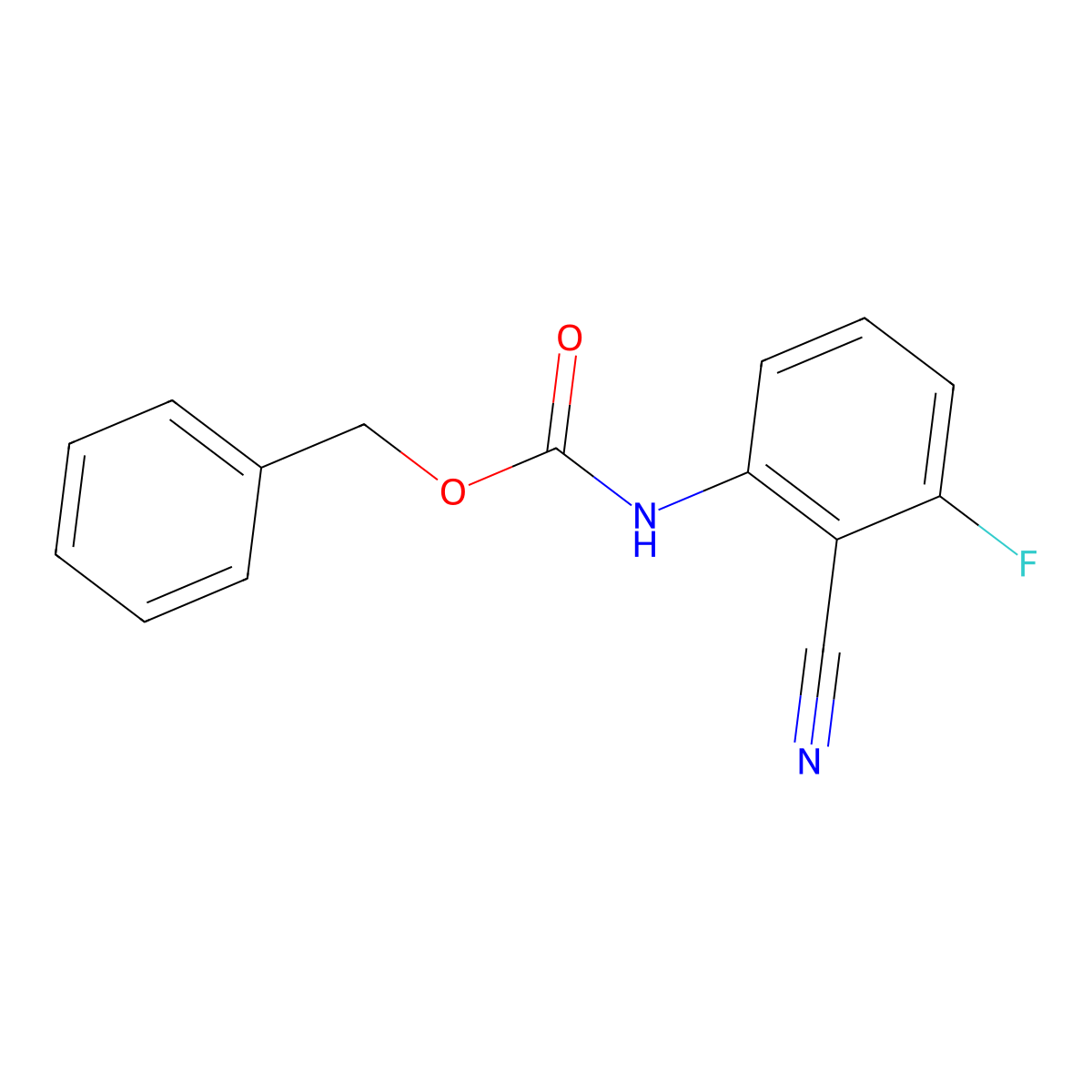 benzyl N-(2-cyano-3-fluorophenyl)carbamate molecular structure, CAS 1876721-13-9