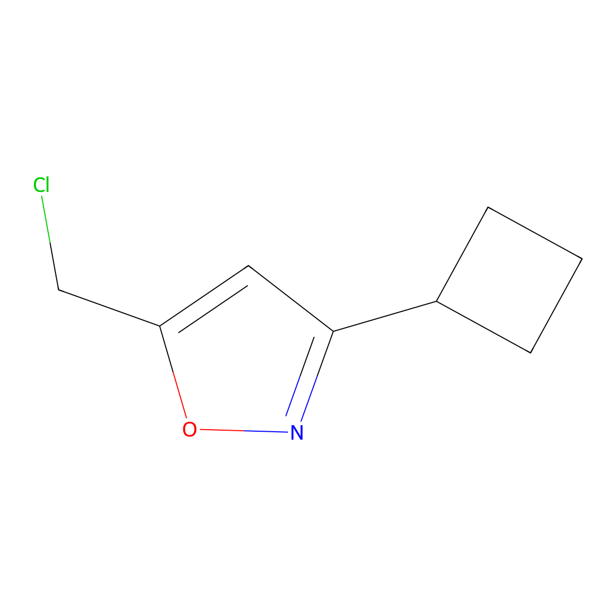 5-(Chloromethyl)-3-cyclobutyl-1,2-oxazole molecular structure, CAS 1876773-78-2