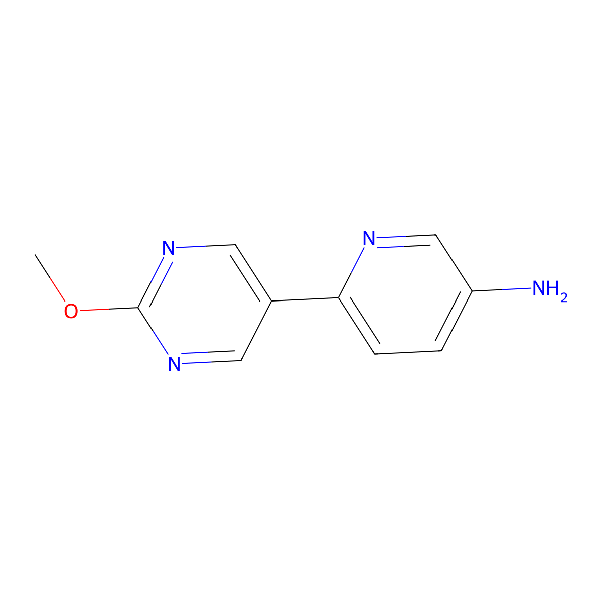 6-(2-Methoxy-5-pyrimidinyl)-3-pyridinamine molecular structure, CAS 1876846-32-0