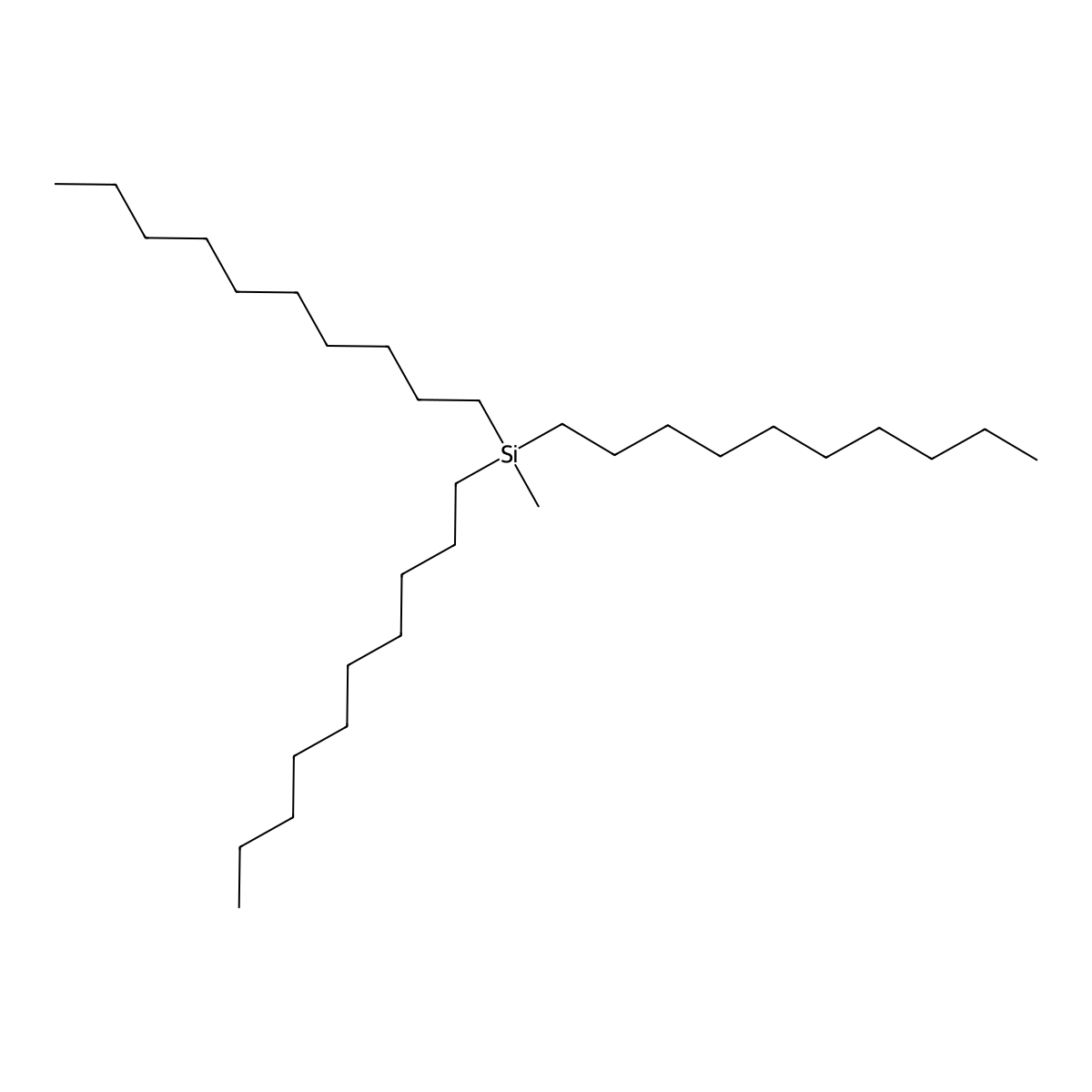 Silane, tris(decyl)methyl- molecular structure, CAS 18769-78-3