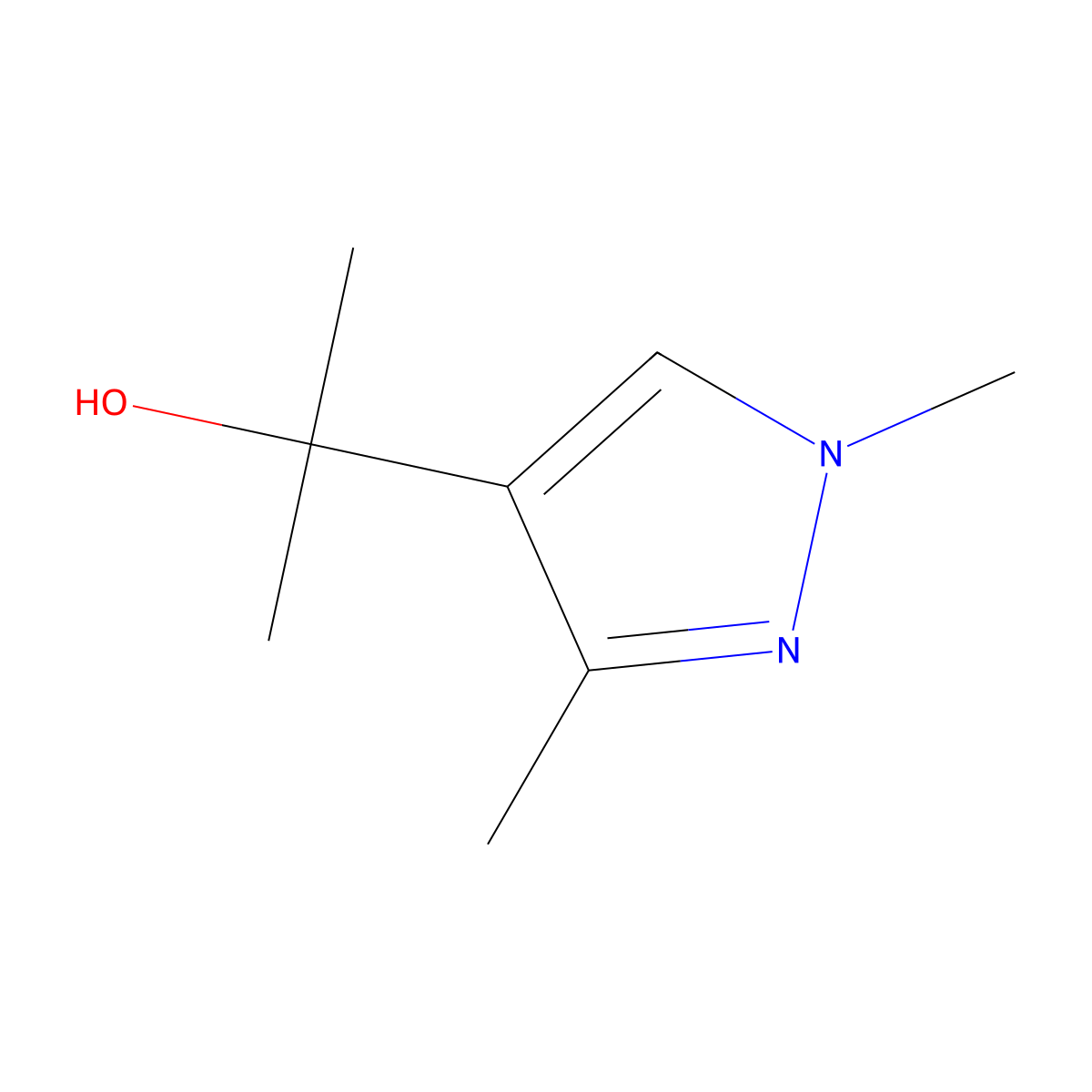 2-(1,3-dimethyl-1H-pyrazol-4-yl)propan-2-ol molecular structure, CAS 1876900-43-4
