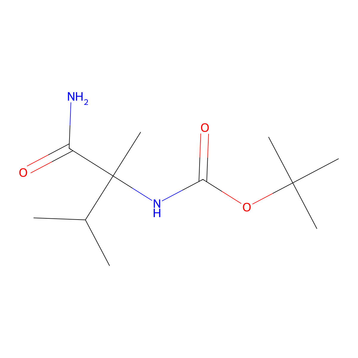 tert-butyl N-(1-carbamoyl-1,2-dimethylpropyl)carbamate molecular structure, CAS 1876904-41-4