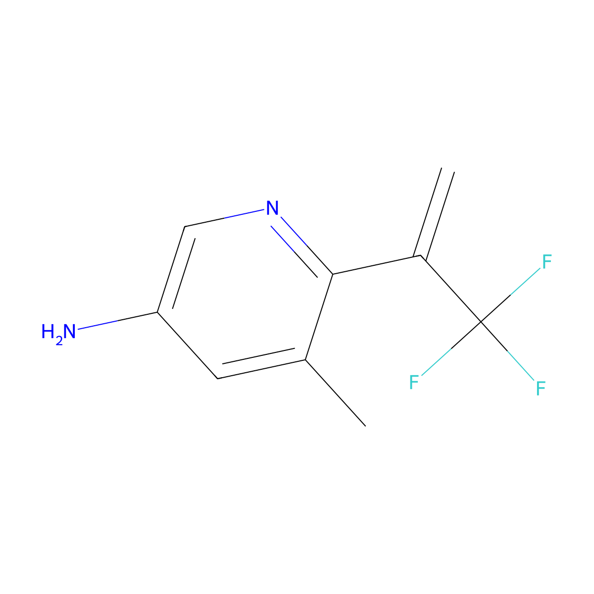 5-Methyl-6-(3,3,3-trifluoroprop-1-en-2-yl)pyridin-3-amine molecular structure, CAS 1876930-57-2