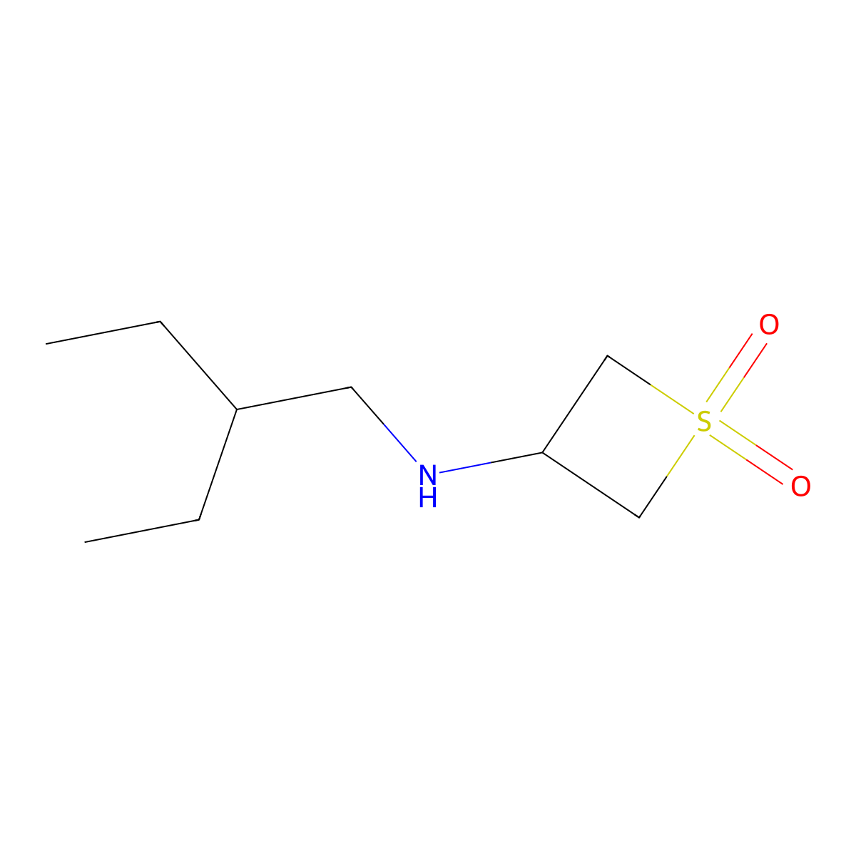 3-((2-Ethylbutyl)amino)thietane 1,1-dioxide molecular structure, CAS 1876968-02-3