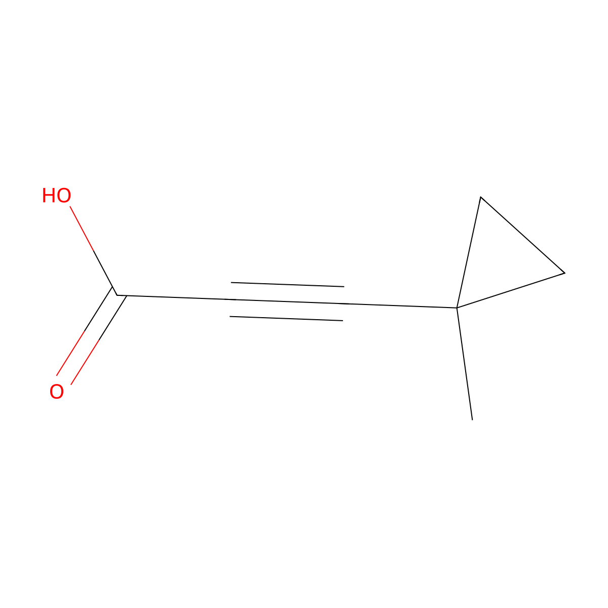 3-(1-Methylcyclopropyl)prop-2-ynoic acid molecular structure, CAS 1876993-80-4