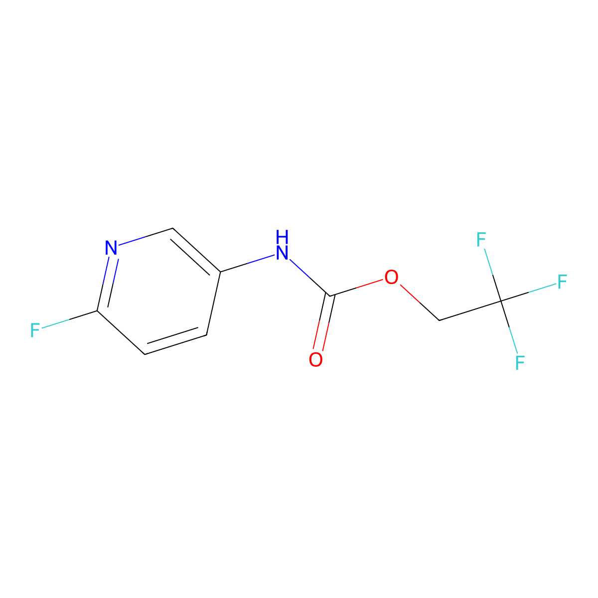 2,2,2-trifluoroethyl N-(6-fluoropyridin-3-yl)carbamate molecular structure, CAS 1876995-47-9