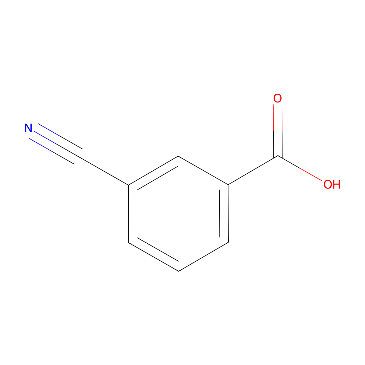 3-Cyanobenzoic acid molecular structure, CAS 1877-72-1