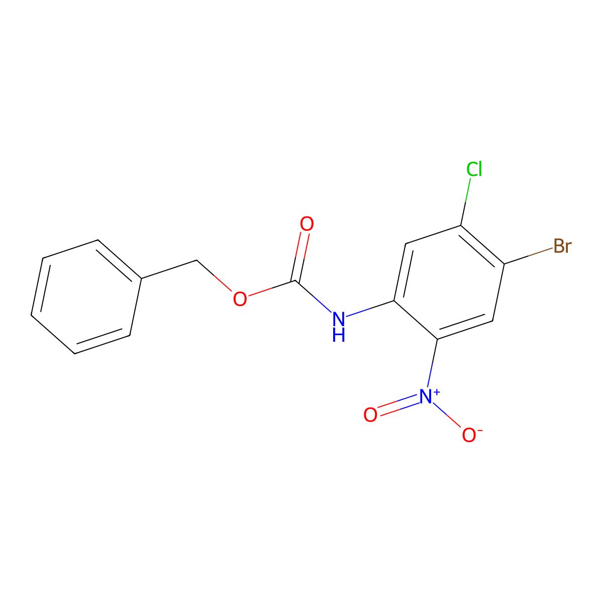 benzyl N-(4-bromo-5-chloro-2-nitrophenyl)carbamate molecular structure, CAS 1877045-52-7