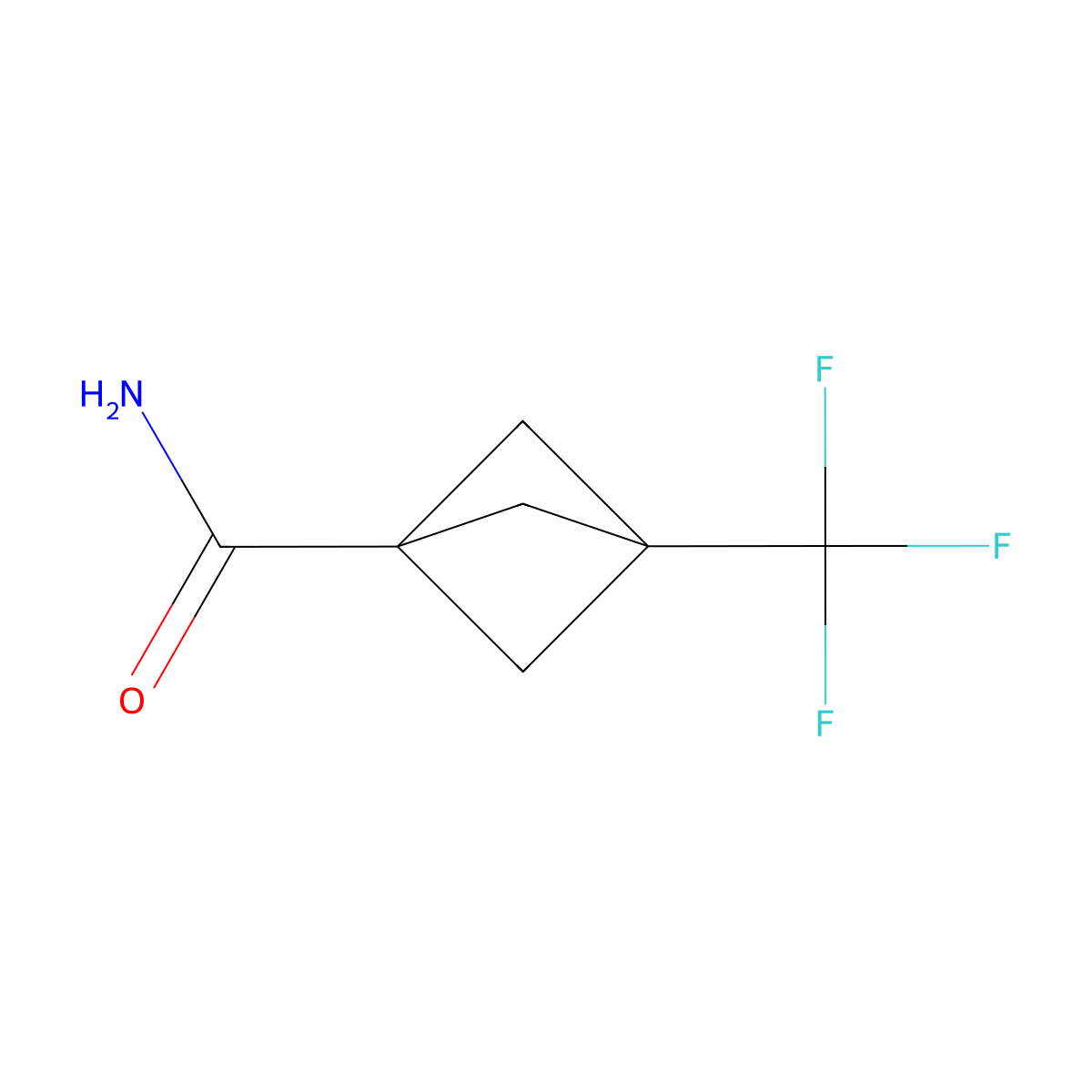 3-(Trifluoromethyl)bicyclo[1.1.1]pentane-1-carboxamide molecular structure, CAS 1877049-55-2