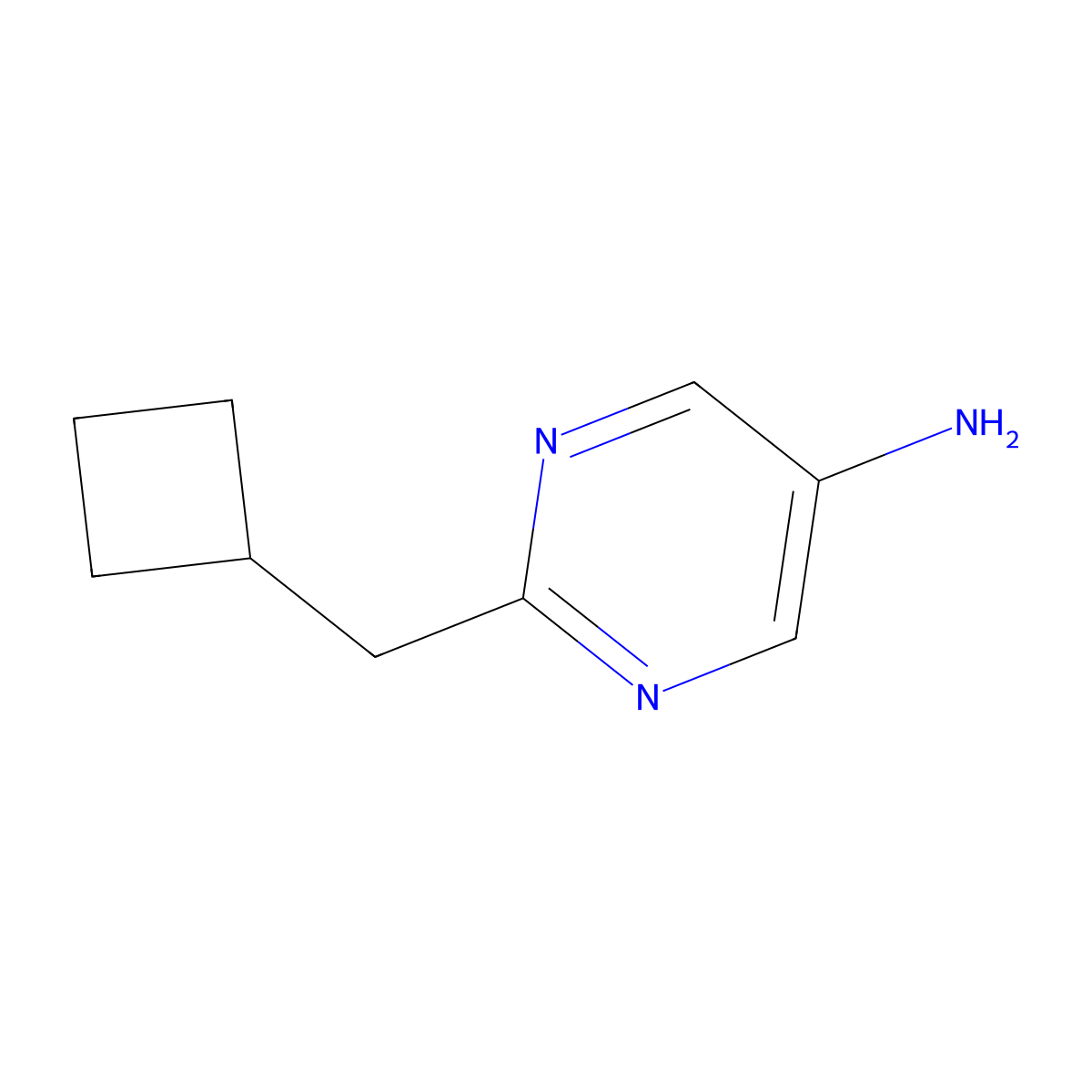 2-(Cyclobutylmethyl)pyrimidin-5-amine molecular structure, CAS 1877051-86-9