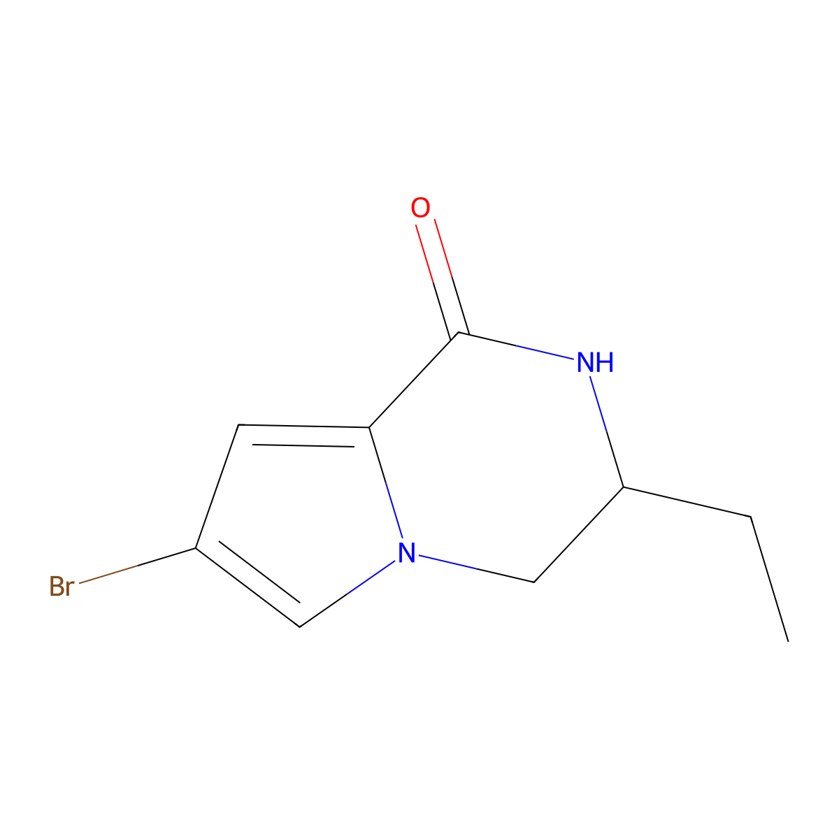 7-bromo-3-ethyl-1H,2H,3H,4H-pyrrolo[1,2-a]pyrazin-1-one molecular structure, CAS 1877054-57-3