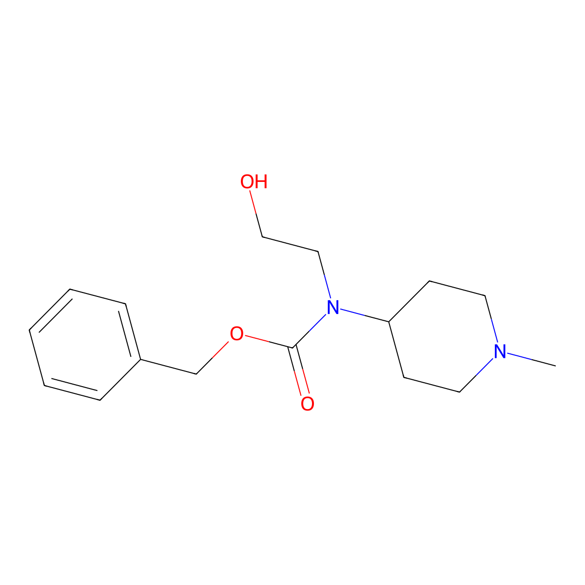 benzyl N-(2-hydroxyethyl)-N-(1-methylpiperidin-4-yl)carbamate molecular structure, CAS 1877089-43-4