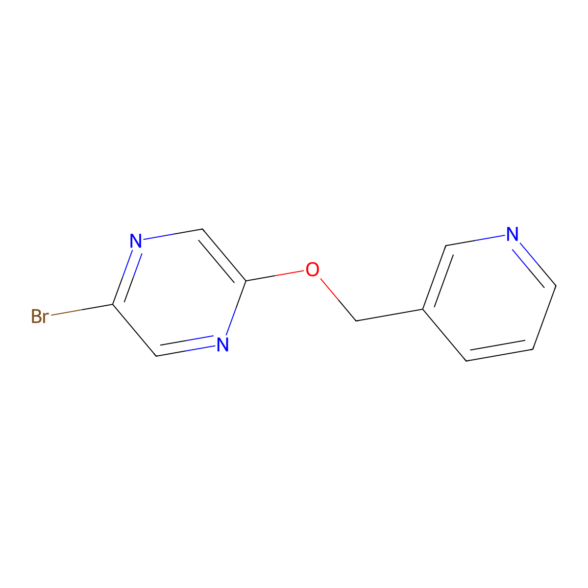 2-Bromo-5-(pyridin-3-ylmethoxy)pyrazine molecular structure, CAS 1877094-05-7