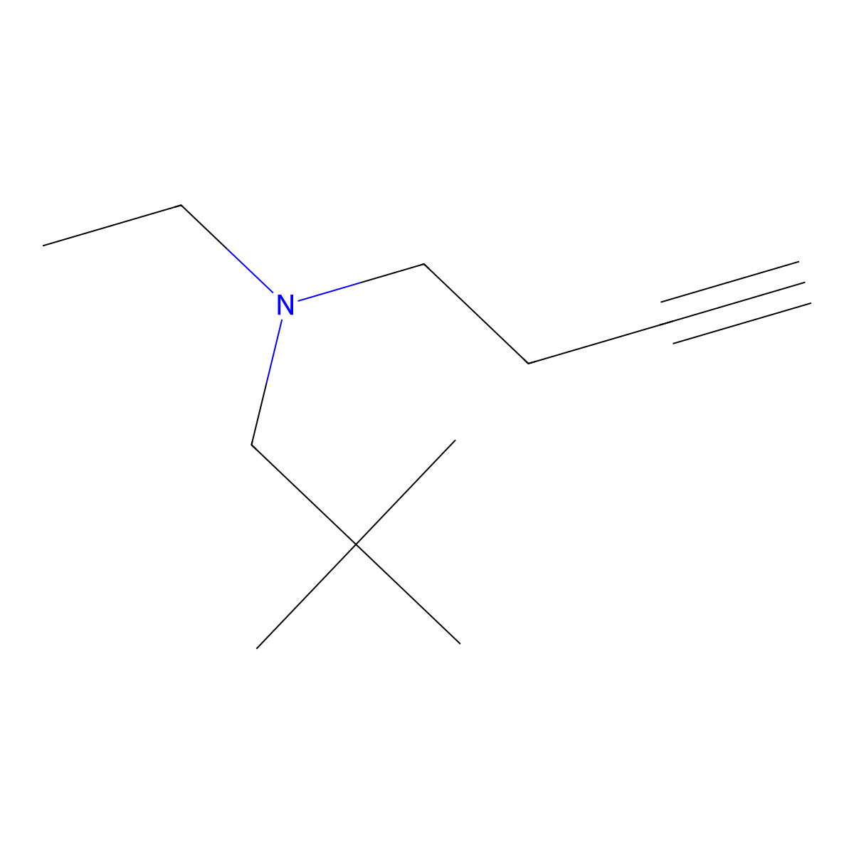 (But-3-yn-1-yl)(2,2-dimethylpropyl)ethylamine molecular structure, CAS 1877095-81-2