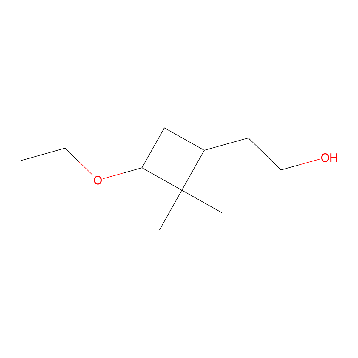 2-(3-Ethoxy-2,2-dimethylcyclobutyl)ethan-1-ol molecular structure, CAS 1877096-43-9