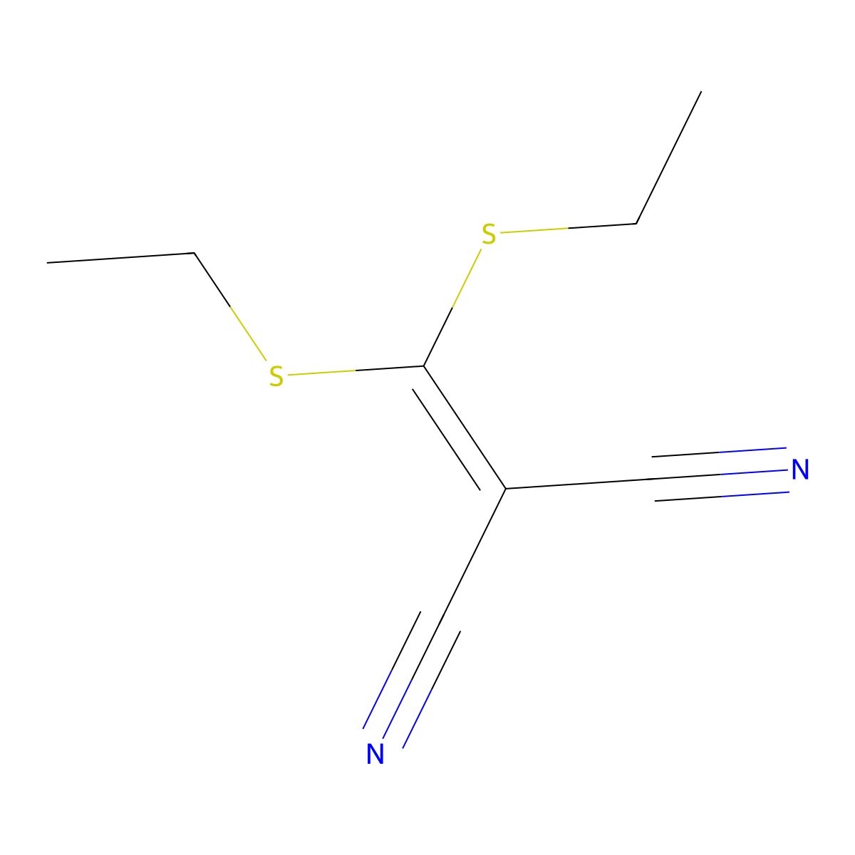 2-[Bis(ethylsulfanyl)methylidene]propanedinitrile molecular structure, CAS 18771-38-5