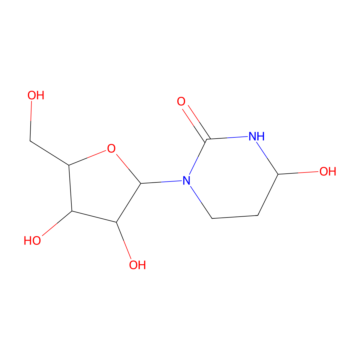 Tetrahydrouridine molecular structure, CAS 18771-50-1