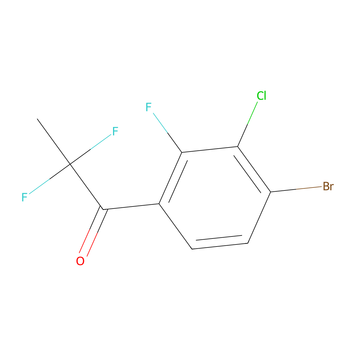 1-(4-Bromo-3-chloro-2-fluorophenyl)-2,2-difluoropropan-1-one molecular structure, CAS 1877136-36-1