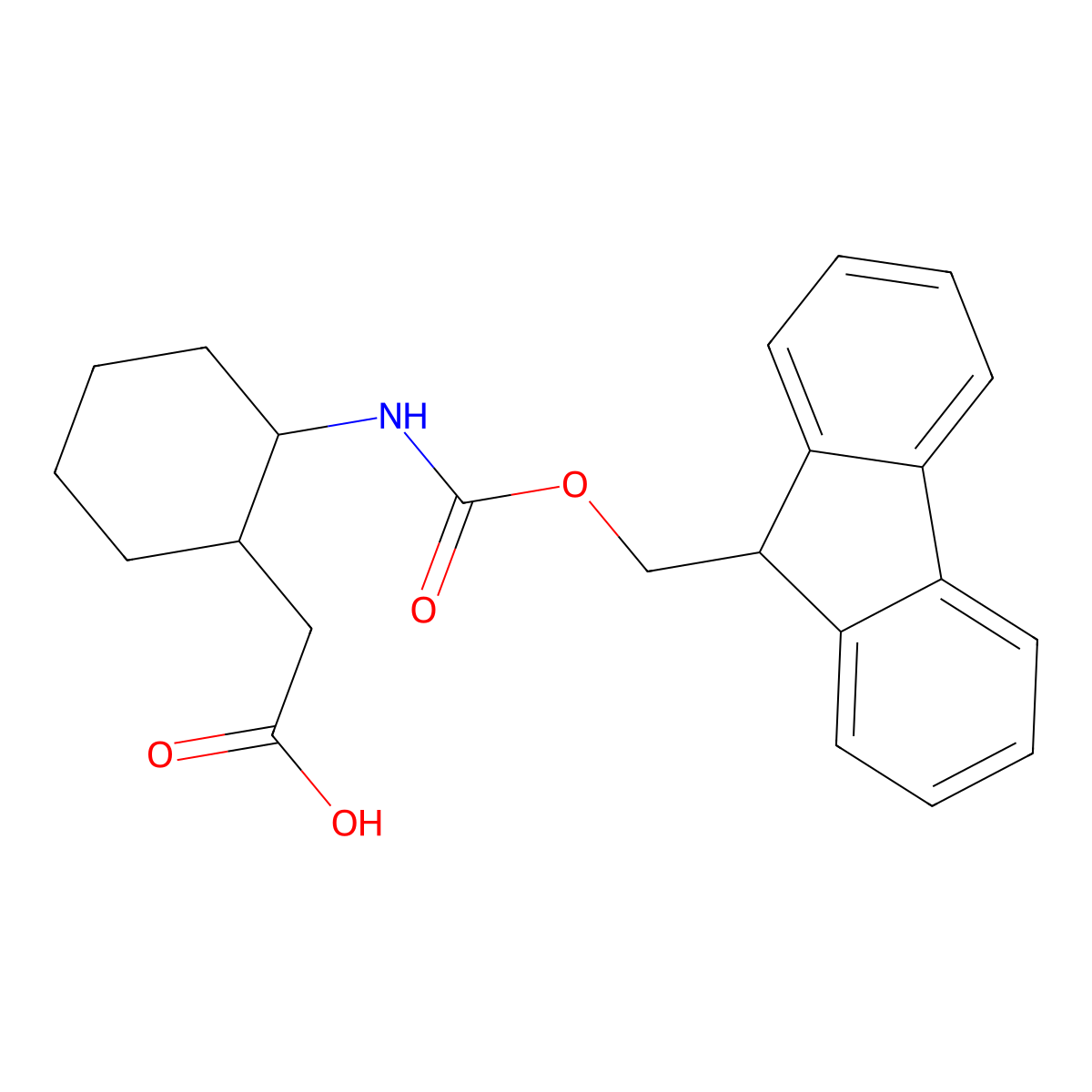 2-[2-({[(9H-fluoren-9-yl)methoxy]carbonyl}amino)cyclohexyl]acetic acid molecular structure, CAS 1877164-16-3