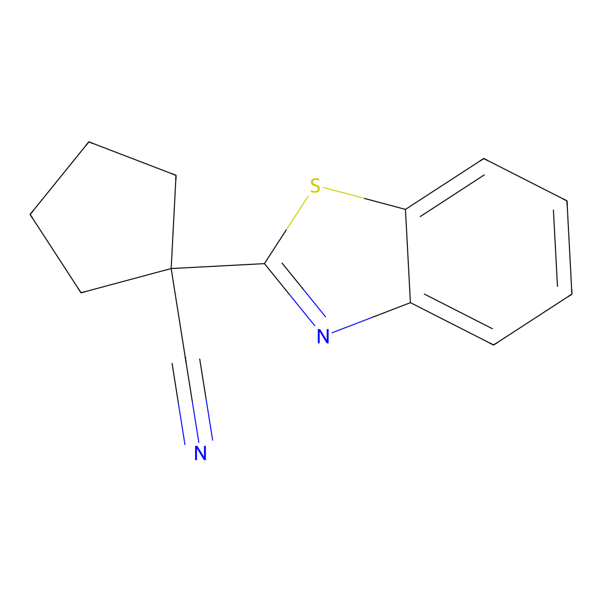 1-(1,3-Benzothiazol-2-yl)cyclopentanecarbonitrile molecular structure, CAS 1877185-94-8