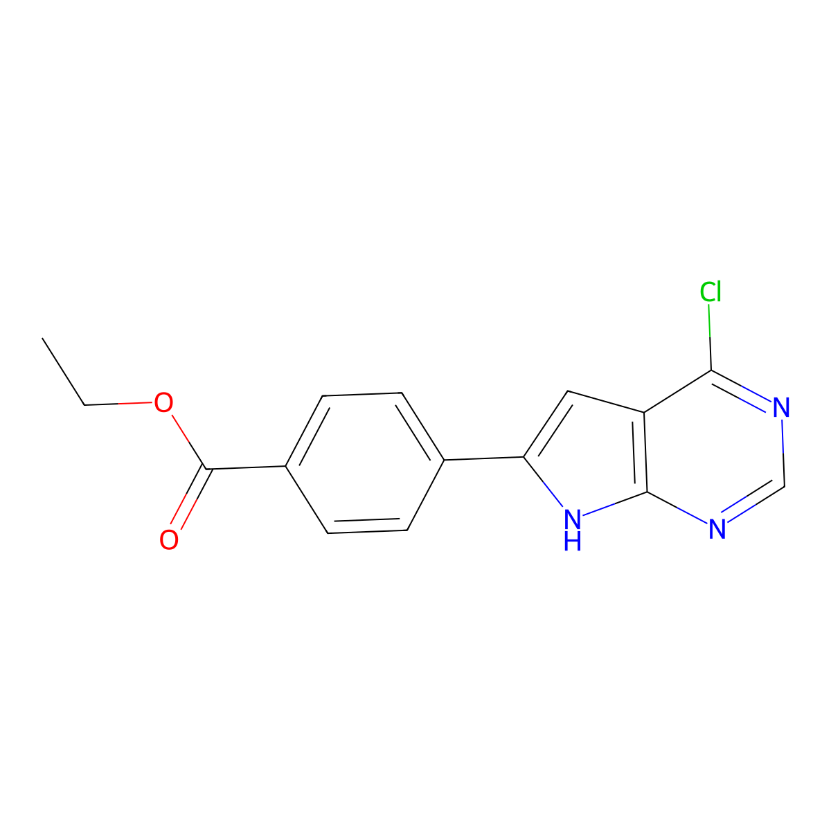 4-(4-Chloro-7H-pyrrolo[2,3-D]pyrimidin-6-YL)benzoic acid ethyl ester molecular structure, CAS 187724-93-2