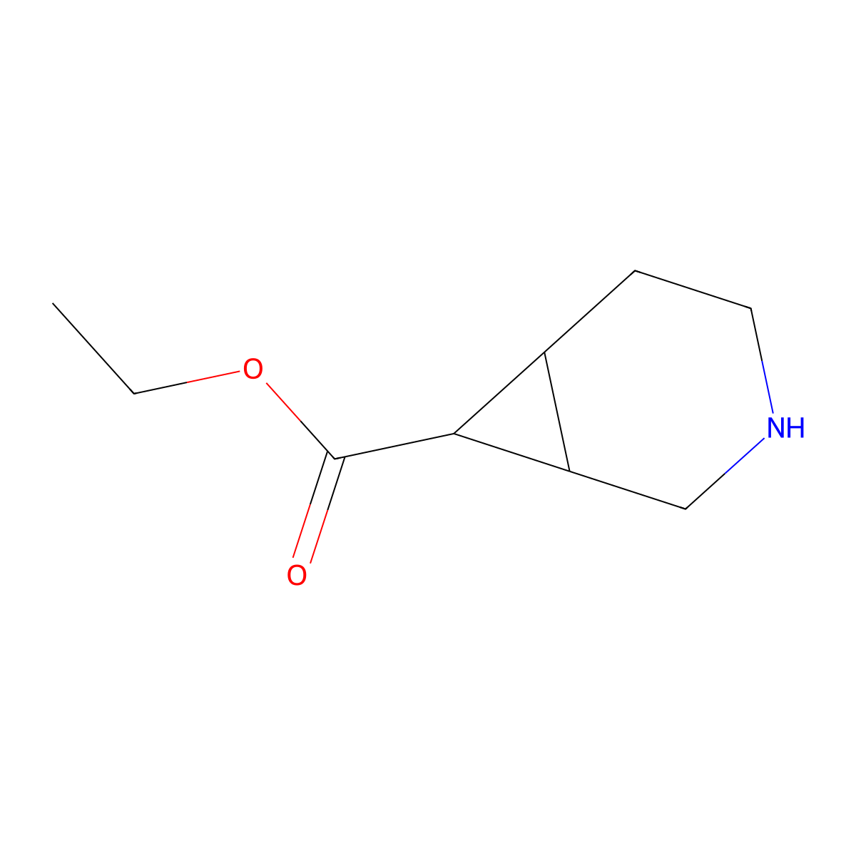 Ethyl 3-azabicyclo[4.1.0]heptane-7-carboxylate molecular structure, CAS 1877276-38-4