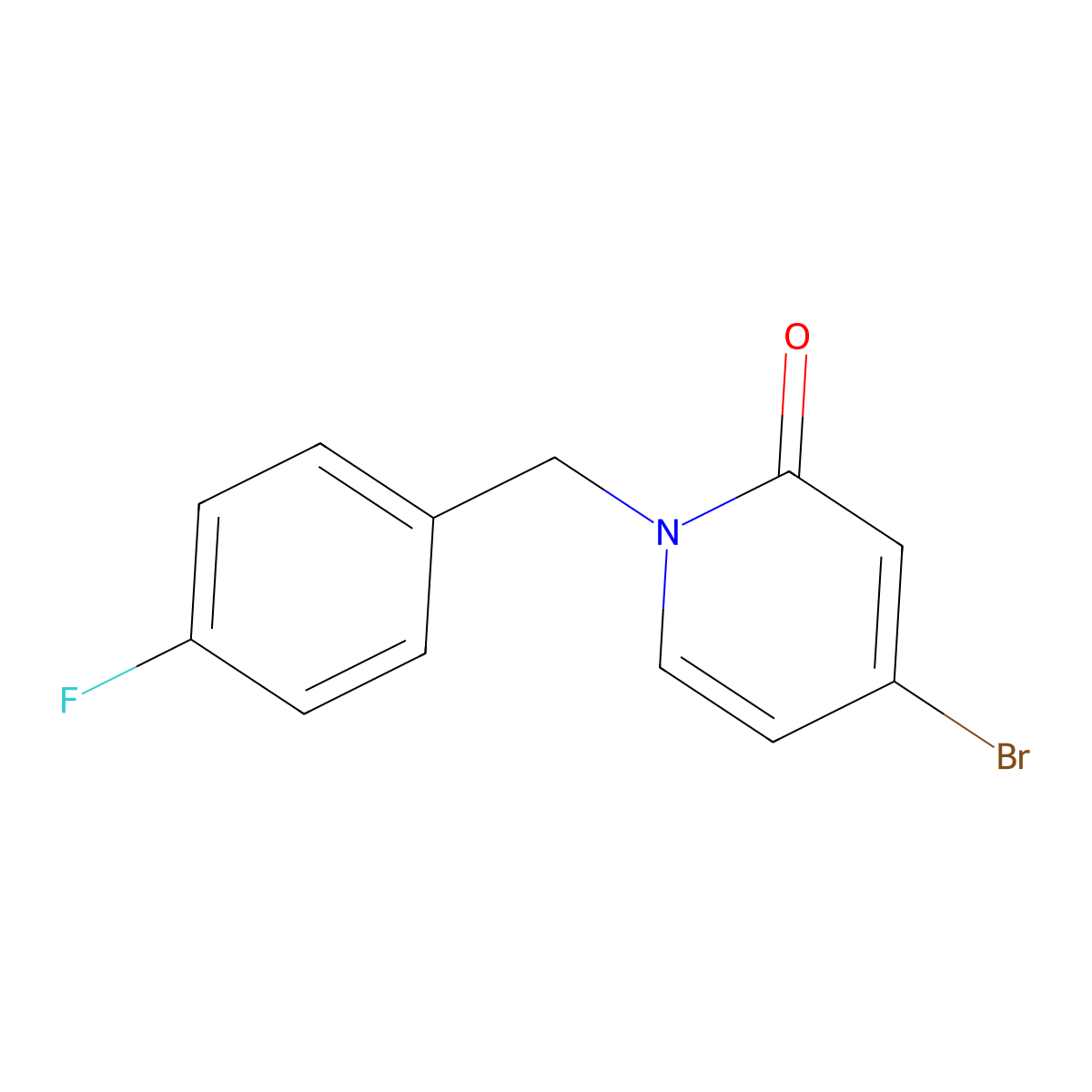 4-Bromo-1-(4-fluorobenzyl)pyridin-2(1H)-one molecular structure, CAS 1877278-38-0
