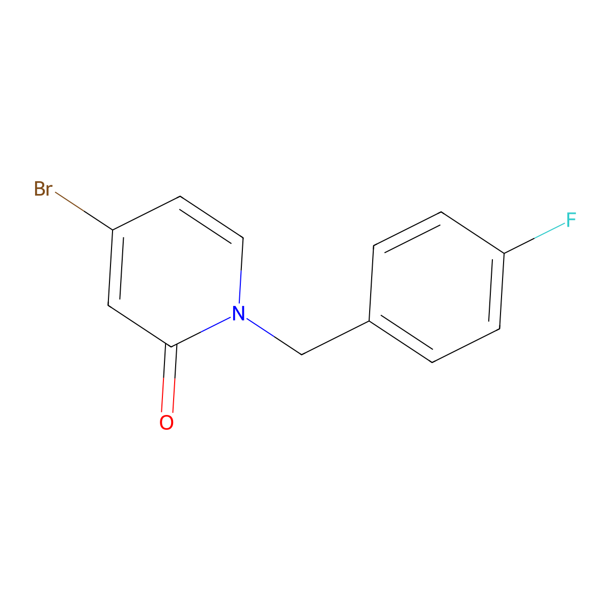 4-Bromo-1-(4-fluorobenzyl)pyridin-2(1H)-one molecular structure, CAS 1877278-38-0