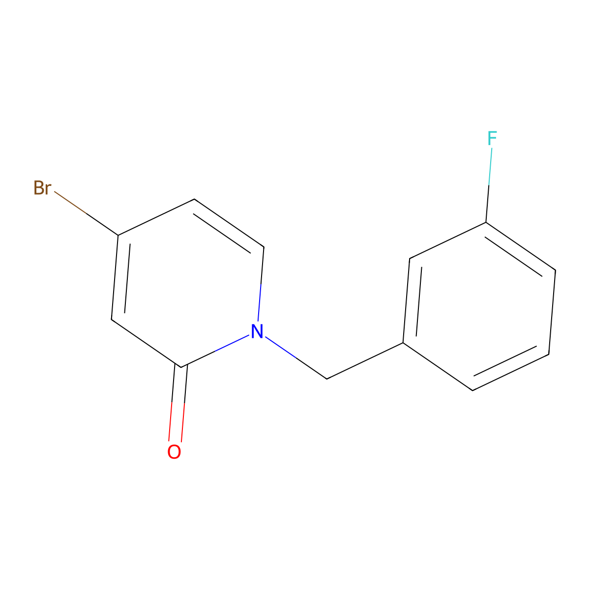 4-Bromo-1-(3-fluorobenzyl)pyridin-2(1H)-one molecular structure, CAS 1877278-49-3