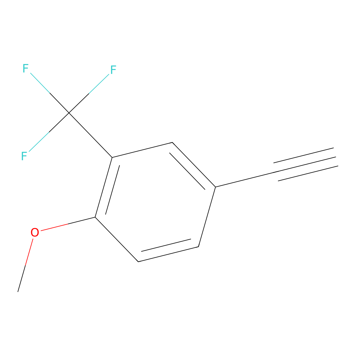 4-Ethynyl-1-methoxy-2-(trifluoromethyl)benzene molecular structure, CAS 1877281-26-9