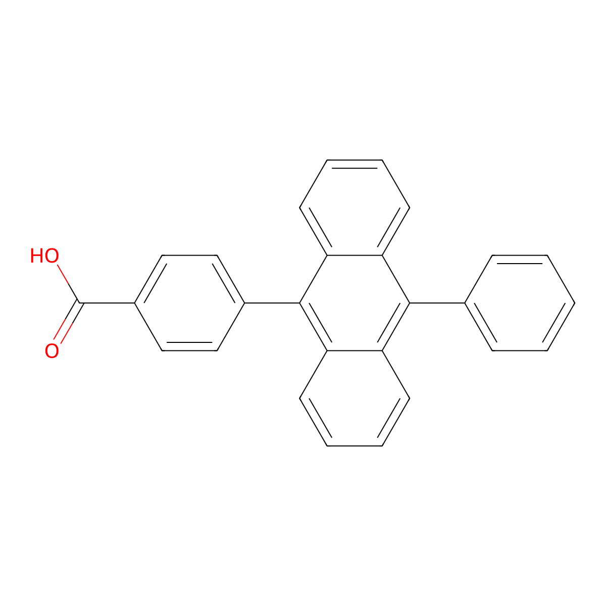 4-(10-Phenylanthracen-9-yl)benzoic acid molecular structure, CAS 1877285-47-6