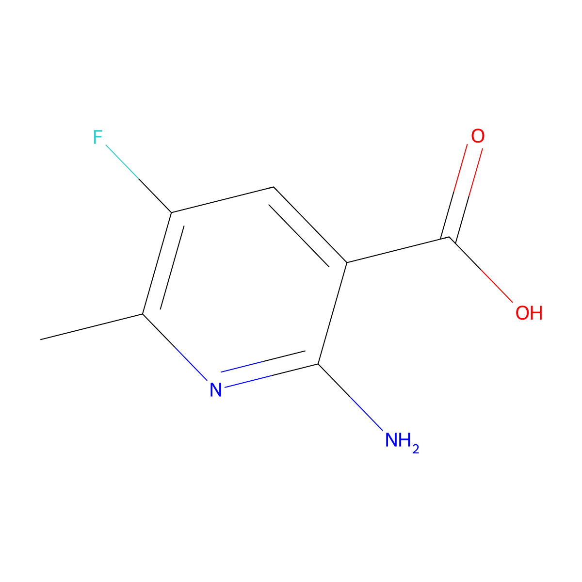 2-Amino-5-fluoro-6-methyl-nicotinic acid molecular structure, CAS 1877297-14-7