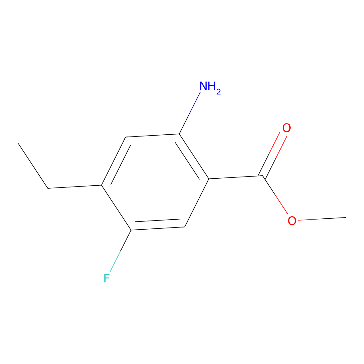 Methyl 2-amino-4-ethyl-5-fluorobenzoate molecular structure, CAS 1877299-10-9