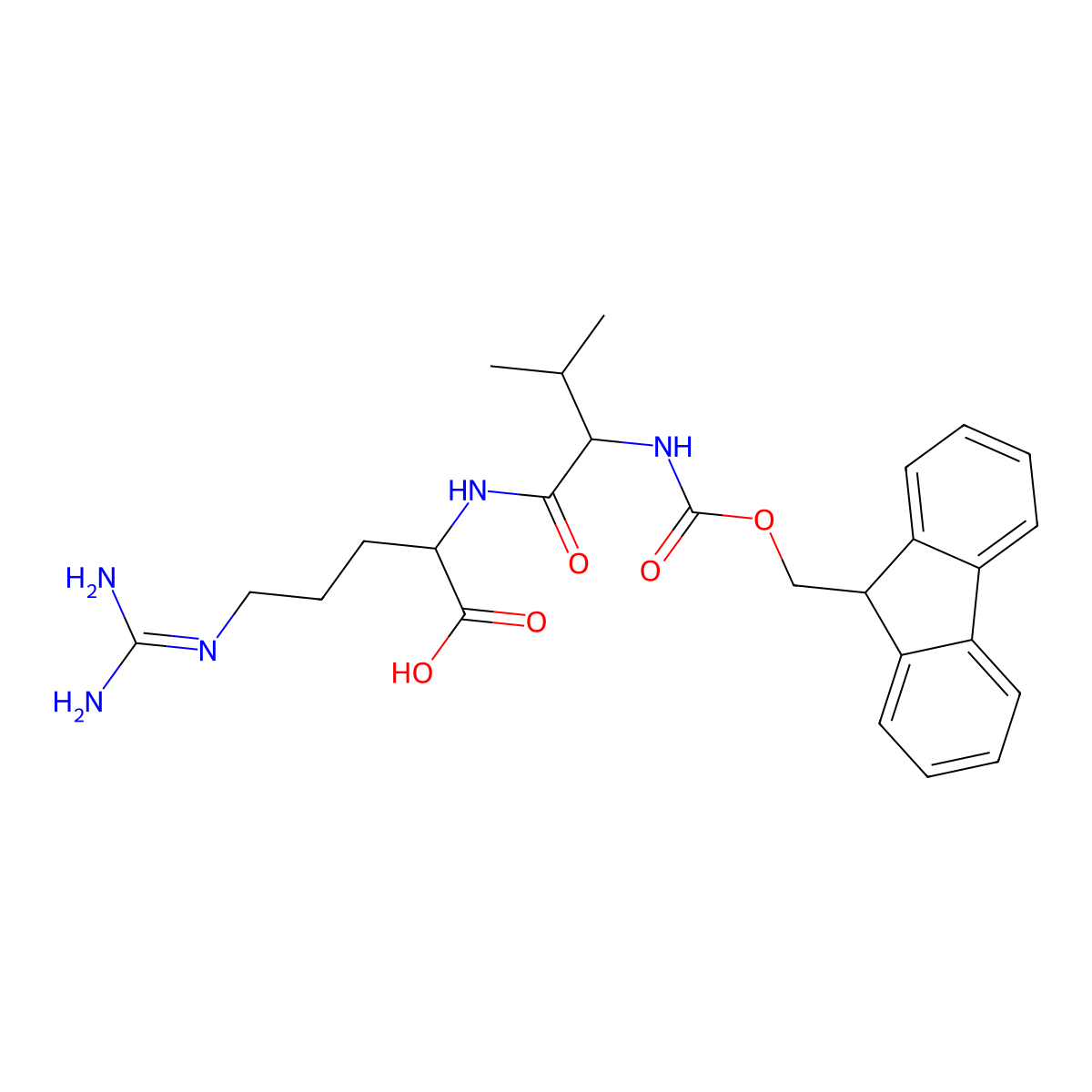 (((9H-Fluoren-9-yl)methoxy)carbonyl)-L-valyl-L-arginine molecular structure, CAS 1877299-86-9