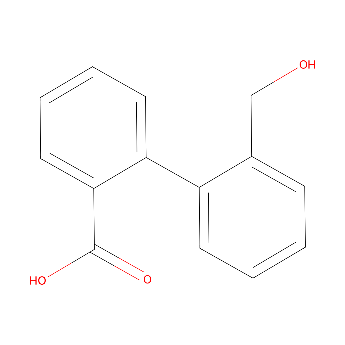 2-Biphenylcarboxylic acid, 2'-hydroxymethyl- molecular structure, CAS 18773-63-2