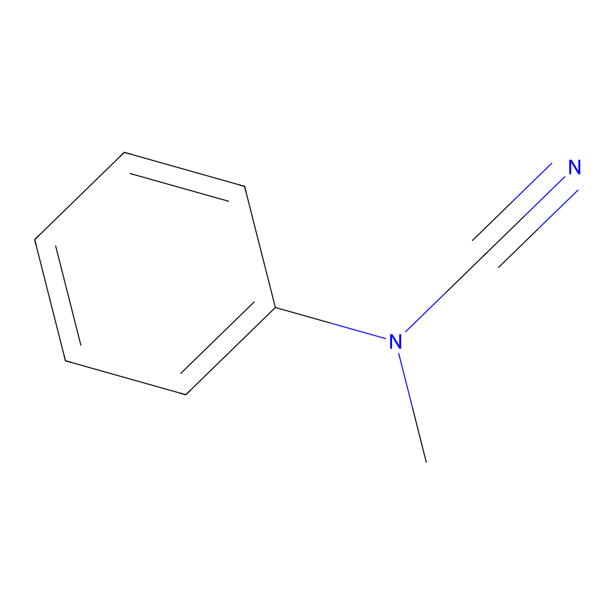 Methyl(phenyl)cyanamide molecular structure, CAS 18773-77-8