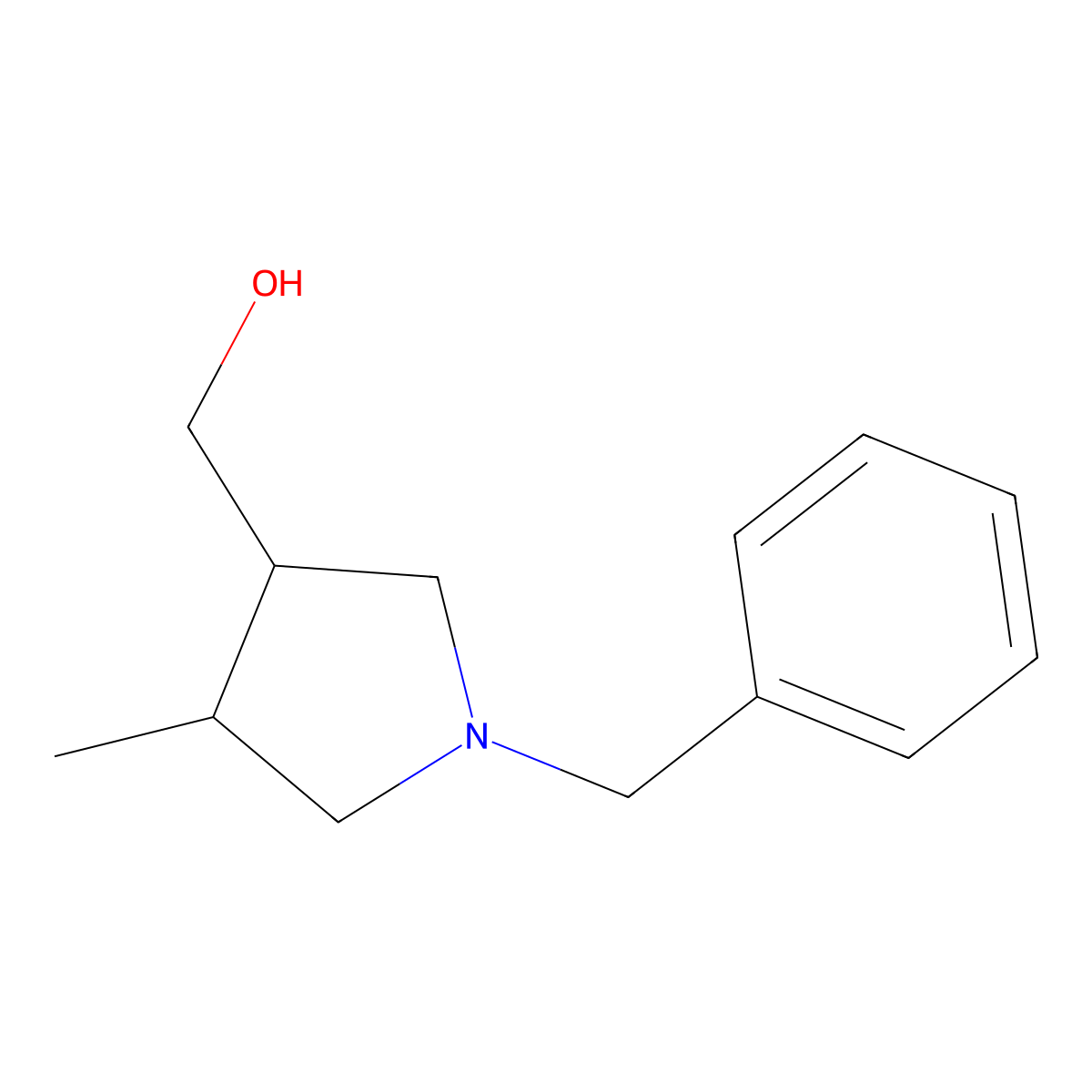 trans-1-Benzyl-4-methylpyrrolidine-3-methanol molecular structure, CAS 1877308-61-6