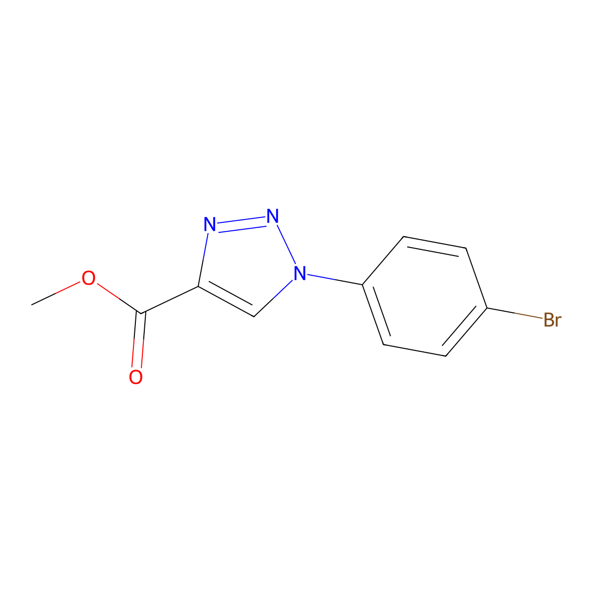 methyl 1-(4-bromophenyl)-1H-1,2,3-triazole-4-carboxylate molecular structure, CAS 1877310-48-9