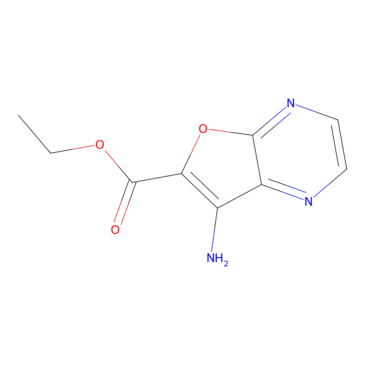 Ethyl 7-aminofuro[2,3-b]pyrazine-6-carboxylate molecular structure, CAS 187732-95-2