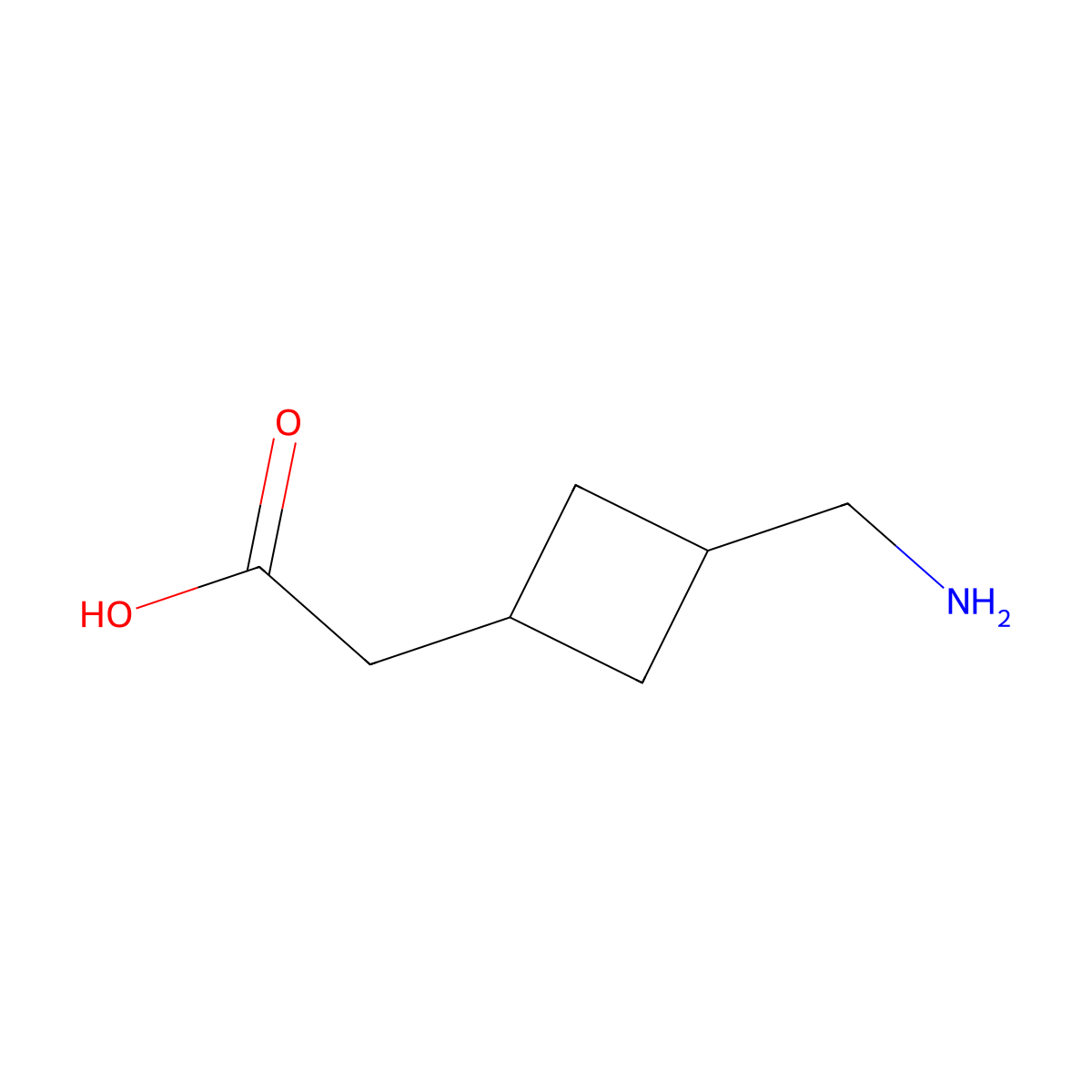 2-[3-(Aminomethyl)cyclobutyl]acetic acid molecular structure, CAS 1877323-84-6