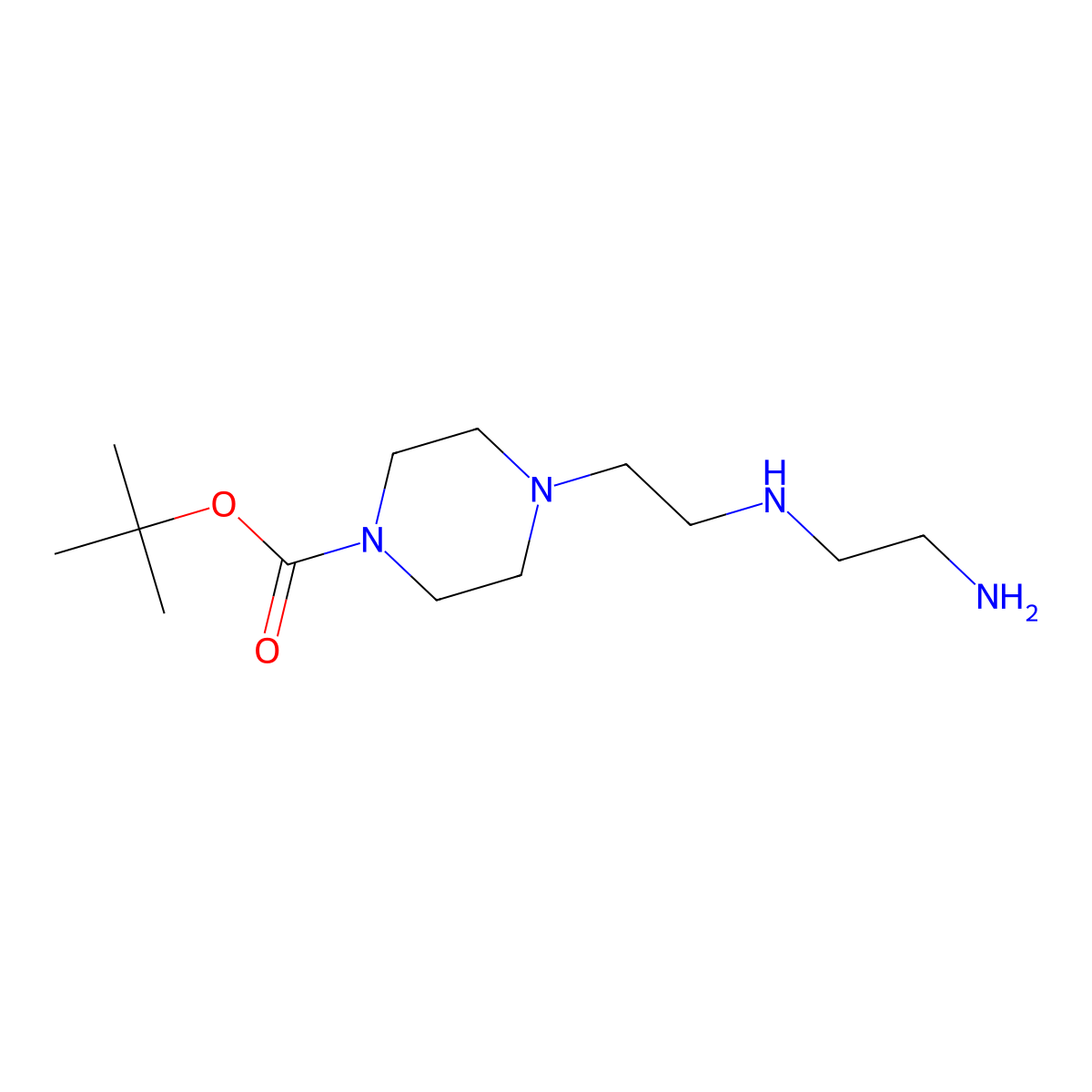 tert-Butyl 4-(2-((2-aminoethyl)amino)ethyl)piperazine-1-carboxylate molecular structure, CAS 1877331-31-1
