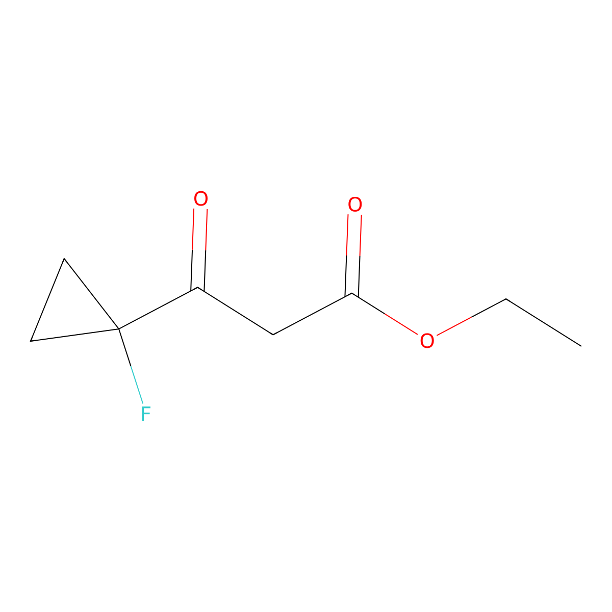 Ethyl 3-(1-fluorocyclopropyl)-3-oxopropanoate molecular structure, CAS 1877341-63-3