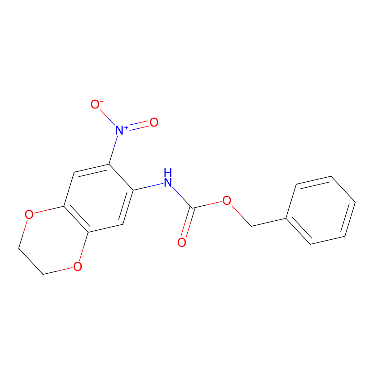 benzyl N-(7-nitro-2,3-dihydro-1,4-benzodioxin-6-yl)carbamate molecular structure, CAS 1877353-00-8