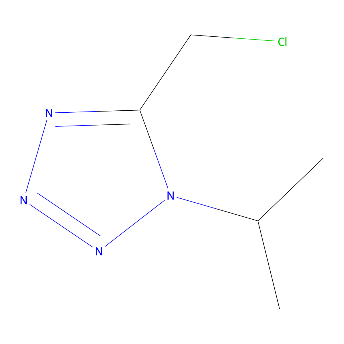 5-(chloromethyl)-1-(propan-2-yl)-1H-1,2,3,4-tetrazole molecular structure, CAS 187739-97-5