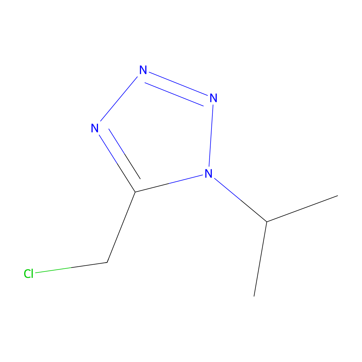 5-(chloromethyl)-1-(propan-2-yl)-1H-1,2,3,4-tetrazole molecular structure, CAS 187739-97-5