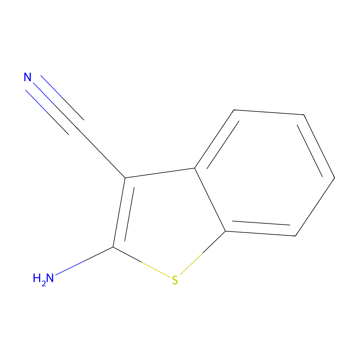 2-Amino-1-benzothiophene-3-carbonitrile molecular structure, CAS 18774-47-5
