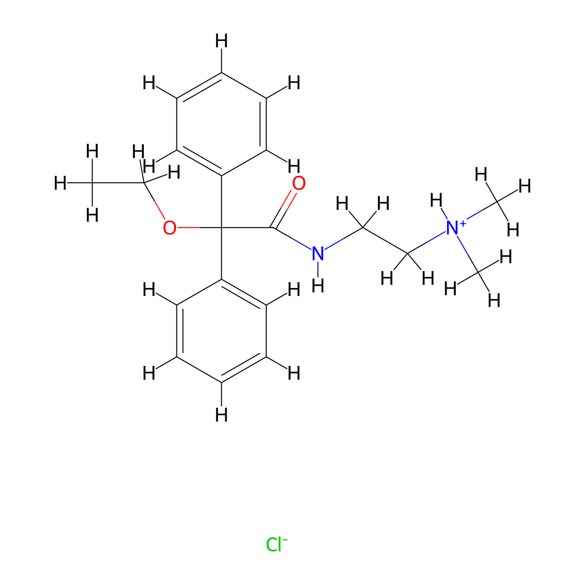 Acetamide, N-(2-(dimethylamino)ethyl)-2,2-diphenyl-2-ethoxy-, hydrochloride molecular structure, CAS 18774-63-5